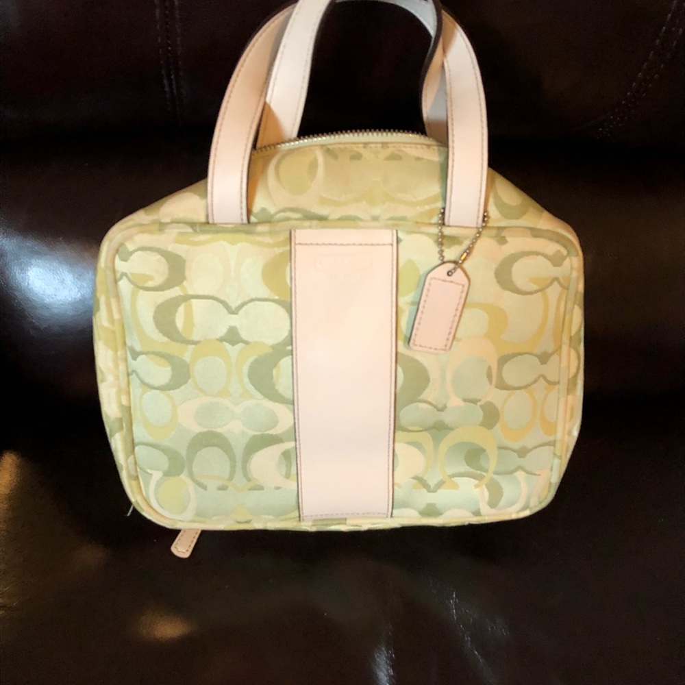 Green Coach Makeup bag